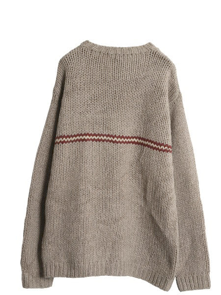 00s ジェイクルー ボーダー ニット セーター メンズ XL  旧タグオールド ウール 手編み ハンドメイド 大きいサイズ ローゲージ シンプル