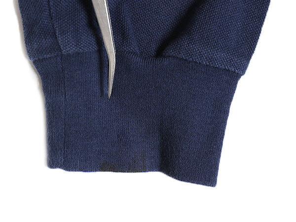 ポロ ラルフローレン 鹿の子 長袖 ポロシャツ メンズ L / CLASSIC FIT ワンポイント ポニー 無地 長袖シャツ カットソー トップス ネイビー