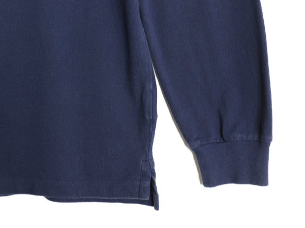 ポロ ラルフローレン 鹿の子 長袖 ポロシャツ メンズ L / CLASSIC FIT ワンポイント ポニー 無地 長袖シャツ カットソー トップス ネイビー