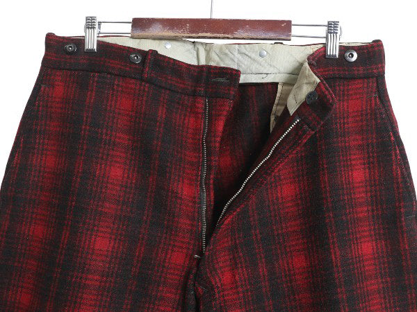 70s USA製 ウールリッチ ハンティング パンツ 実寸 38 31 / ヴィンテージ アウトドア ダブルニー チェック ヘビーウェイト ウール ツートン
