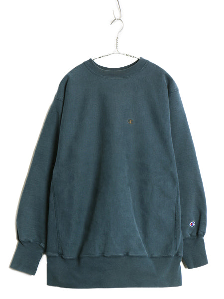90s ★ チャンピオン リバースウィーブ スウェット メンズ XL オールド トレーナー 裏起毛 ワンポイント 目付き 大きいサイズ クルーネック