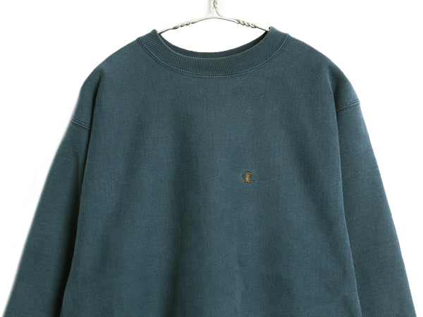 90s ★ チャンピオン リバースウィーブ スウェット メンズ XL オールド トレーナー 裏起毛 ワンポイント 目付き 大きいサイズ クルーネック