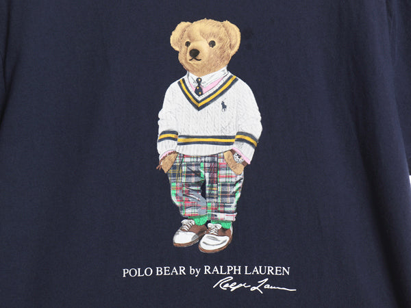 ポロベア ポロ ラルフローレン プリント 半袖 Tシャツ メンズ レディース S / 古着 キャラクター コットン カットソー シングルステッチ 紺