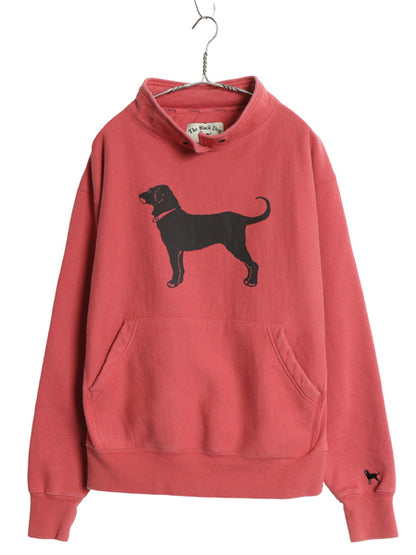 00s The Black Dog ドッグ プリント ハイネック スウェット メンズ レディース S オールド 裏起毛 厚手 トレーナー ヘビーウェイト レッド