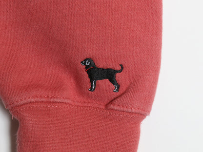 00s The Black Dog ドッグ プリント ハイネック スウェット メンズ レディース S オールド 裏起毛 厚手 トレーナー ヘビーウェイト レッド