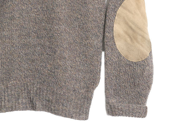 70s USA製 ペンドルトン x Outdoors Man ショールカラー ウール ニット セーター メンズ M ヴィンテージ 本革 レザー エルボーパッチ 無地