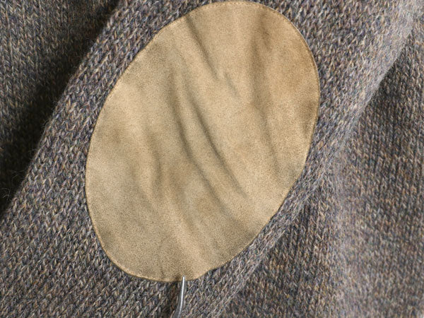 70s USA製 ペンドルトン x Outdoors Man ショールカラー ウール ニット セーター メンズ M ヴィンテージ 本革 レザー エルボーパッチ 無地