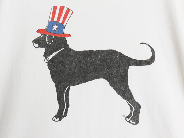 90s The Black Dog ドッグ イラスト プリント Tシャツ メンズ レディース L / オールド アニマル アート グラフィック キャラクター イヌ