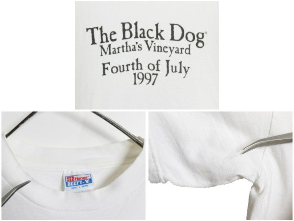 90s The Black Dog ドッグ イラスト プリント Tシャツ メンズ レディース L / オールド アニマル アート グラフィック キャラクター イヌ