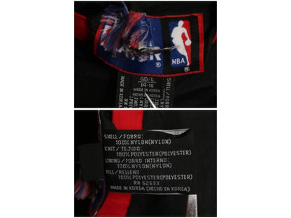 90s ブルズ リバーシブル 中綿 ナイロン パーカー ジャケット キッズ L メンズ XS 程/ NBA オフィシャル プロプレイヤー スタジャン 子供服