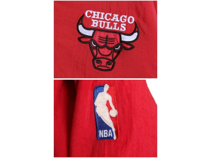 90s ブルズ リバーシブル 中綿 ナイロン パーカー ジャケット キッズ L メンズ XS 程/ NBA オフィシャル プロプレイヤー スタジャン 子供服