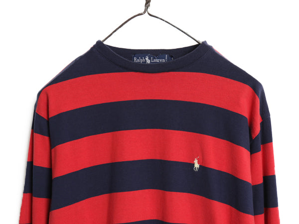 80s ラルフローレン ボーダー 長袖 Tシャツ メンズ レディース S / ヴィンテージ ポロ ロンT コットン ワンポイント カットソー ツートン