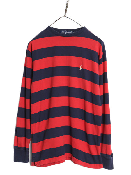 80s ラルフローレン ボーダー 長袖 Tシャツ メンズ レディース S / ヴィンテージ ポロ ロンT コットン ワンポイント カットソー ツートン