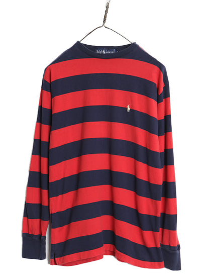 80s ラルフローレン ボーダー 長袖 Tシャツ メンズ レディース S / ヴィンテージ ポロ ロンT コットン ワンポイント カットソー ツートン