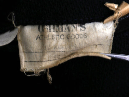 60s 70s ★ HOWE 袖 レザー ウール スタジャン メンズ L / 古着 ヴィンテージ 襟付き サガラ ワッペン アワード ジャケット ブルゾン 黒