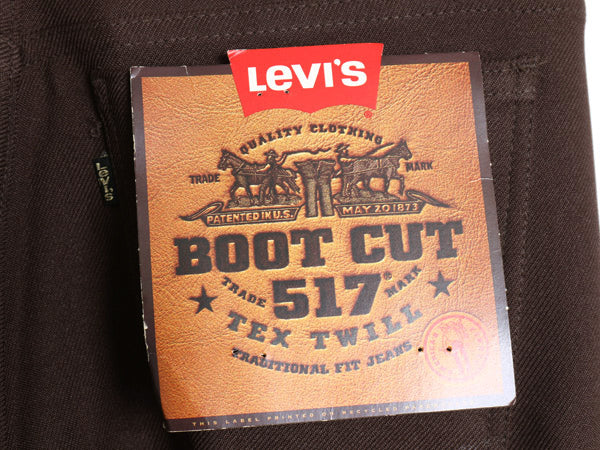 デッドストック 00s リーバイス ポリ フレア パンツ メンズ 32 34 / 新品 オールド 517 スタプレ スラックス ノータック ブーツカット 茶