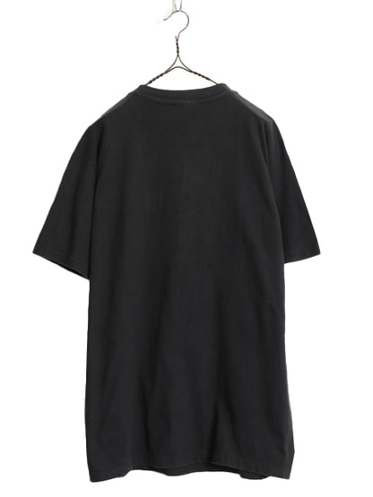 90s USA製 ★ フィッシング シュール アート イラスト プリント Tシャツ メンズ XL 古着 オールド バンド ロック 絵画 シングルステッチ 黒