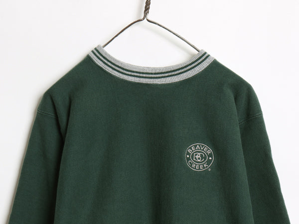 90s USA製 チャンピオン リバースウィーブ スウェット メンズ XL 古着 オールド トレーナー 裏起毛 リブライン ワンポイント 大きいサイズ
