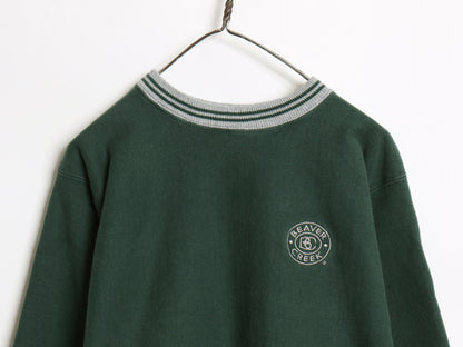 90s USA製 チャンピオン リバースウィーブ スウェット メンズ XL 古着 オールド トレーナー 裏起毛 リブライン ワンポイント 大きいサイズ
