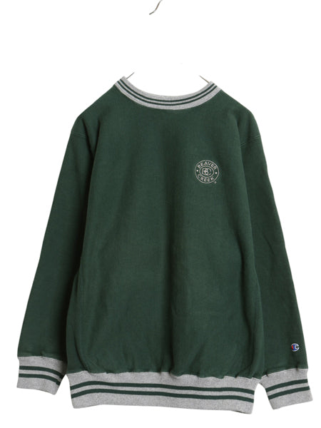 90s USA製 チャンピオン リバースウィーブ スウェット メンズ XL 古着 オールド トレーナー 裏起毛 リブライン ワンポイント 大きいサイズ
