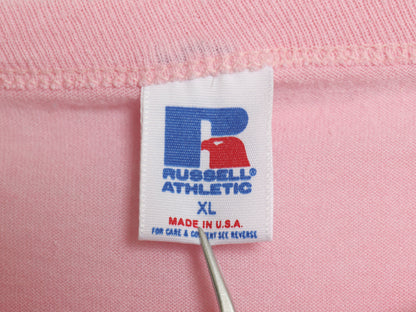 80s USA製 ラッセル 無地 半袖 Tシャツ メンズ XL 古着 ヴィンテージ ブランク トップス カットソー シングルステッチ 大きいサイズ ピンク