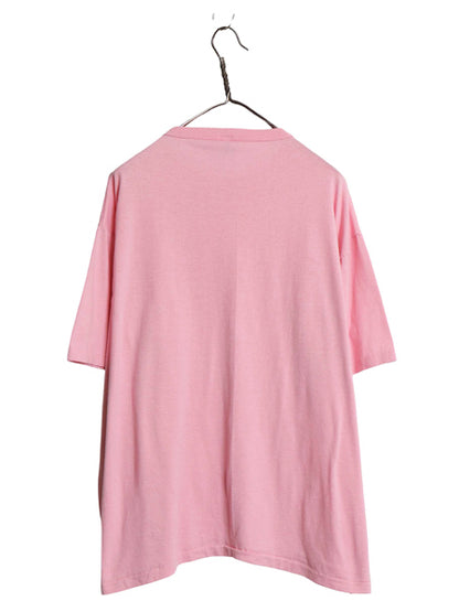 80s USA製 ラッセル 無地 半袖 Tシャツ メンズ XL 古着 ヴィンテージ ブランク トップス カットソー シングルステッチ 大きいサイズ ピンク