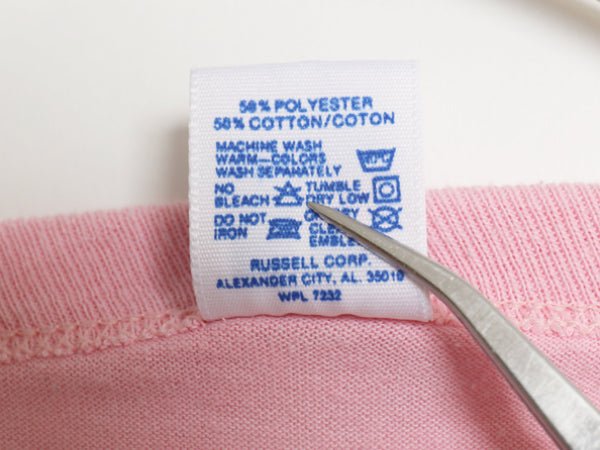80s USA製 ラッセル 無地 半袖 Tシャツ メンズ XL 古着 ヴィンテージ ブランク トップス カットソー シングルステッチ 大きいサイズ ピンク