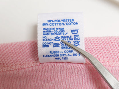 80s USA製 ラッセル 無地 半袖 Tシャツ メンズ XL 古着 ヴィンテージ ブランク トップス カットソー シングルステッチ 大きいサイズ ピンク
