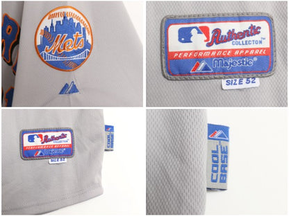 メッツ ベースボール シャツ メンズ XXL 程/ MLB オフィシャル マジェスティック 大リーグ ユニフォーム ジャージ 大きいサイズ 半袖シャツ