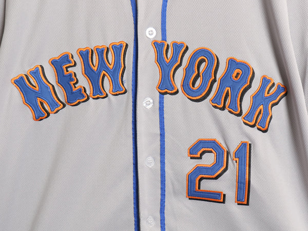 メッツ ベースボール シャツ メンズ XXL 程/ MLB オフィシャル マジェスティック 大リーグ ユニフォーム ジャージ 大きいサイズ 半袖シャツ