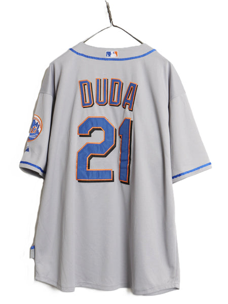 メッツ ベースボール シャツ メンズ XXL 程/ MLB オフィシャル マジェスティック 大リーグ ユニフォーム ジャージ 大きいサイズ 半袖シャツ