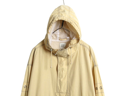 00s ★ オールド ギャップ コットン アノラック パーカー ジャケット メンズ L / プルオーバー ハーフジップ フード ヨット セーリング 黄