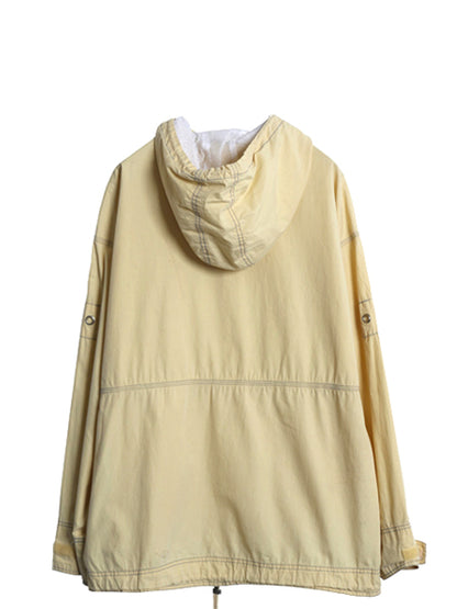 00s ★ オールド ギャップ コットン アノラック パーカー ジャケット メンズ L / プルオーバー ハーフジップ フード ヨット セーリング 黄