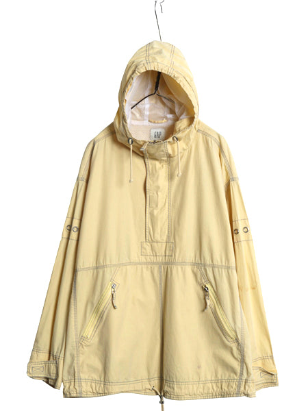 00s ★ オールド ギャップ コットン アノラック パーカー ジャケット メンズ L / プルオーバー ハーフジップ フード ヨット セーリング 黄