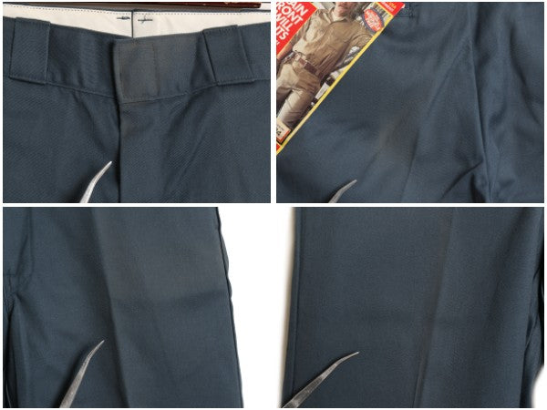 デッドストック 90s USA製 ディッキーズ 874 チノ ワーク パンツ メンズ 30 34 新品 未使用 オールド スラックス チノパン ストレート 青灰
