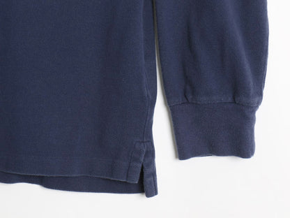 ポロ ラルフローレン 鹿の子 長袖 ポロシャツ メンズ XL / 長袖シャツ コットン カットソー ワンポイント シンプル 大きいサイズ ネイビー