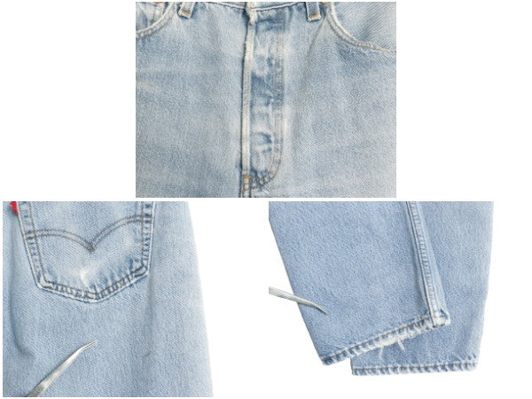 雰囲気系 90s USA製 リーバイス 501 デニム パンツ メンズ 32 30 オールド ストレート ジーンズ ジーパン ヒゲ クラッシュ ダメージ 赤タブ