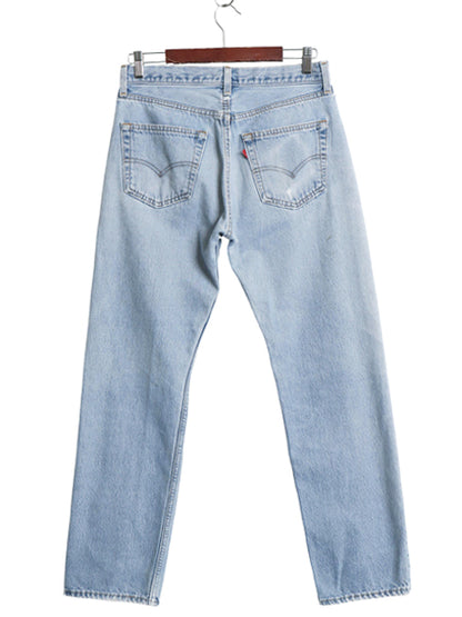 雰囲気系 90s USA製 リーバイス 501 デニム パンツ メンズ 32 30 オールド ストレート ジーンズ ジーパン ヒゲ クラッシュ ダメージ 赤タブ