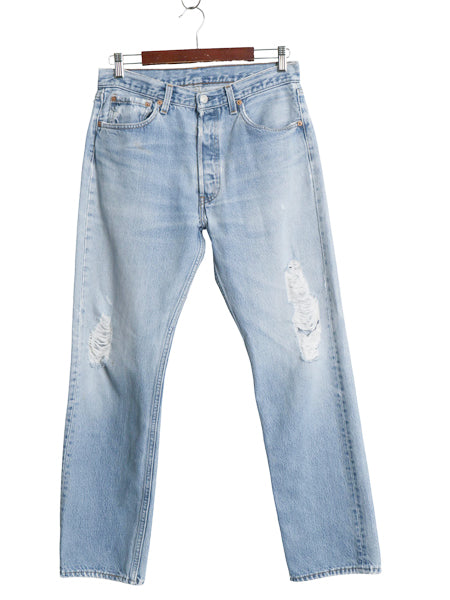 雰囲気系 90s USA製 リーバイス 501 デニム パンツ メンズ 32 30 オールド ストレート ジーンズ ジーパン ヒゲ クラッシュ ダメージ 赤タブ
