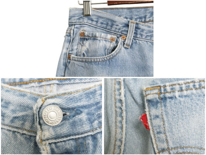 雰囲気系 90s USA製 リーバイス 501 デニム パンツ メンズ 32 30 オールド ストレート ジーンズ ジーパン ヒゲ クラッシュ ダメージ 赤タブ