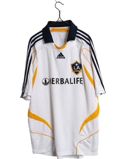 00s ☆ アディダス ロサンゼルス ギャラクシー ベッカム サッカー ユニフォーム メンズ L / 正規品 MLS 2007 オフィシャル 当時物 ホーム