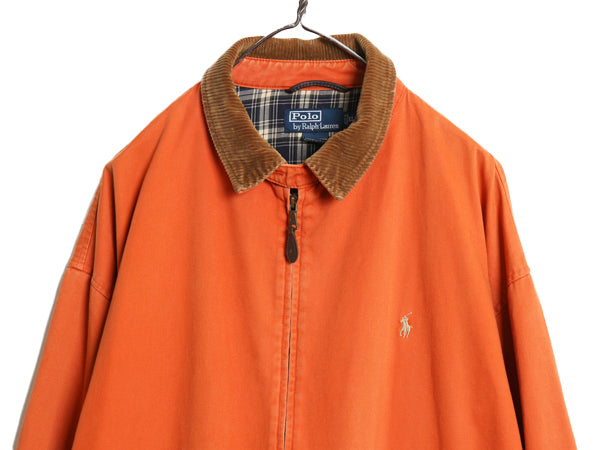 90s ポロ ラルフローレン 襟 コーデュロイ スイングトップ ジャケット メンズ XL / オールド コットン ブルゾン フルジップ 大きいサイズ