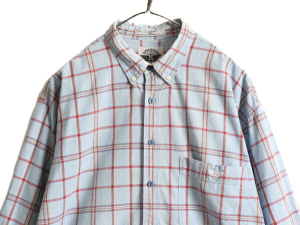 90s ■ ドッカーズ リーバイス チェック 長袖 ボタンダウン シャツ メンズ L / 古着 90年代 オールド LEVIS DOCKERS 長袖シャツ コットン