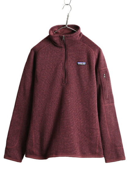 18年製■ パタゴニア ベターセーター 1/4 ジップネック レディース L Patagonia アウトドア フリース ジャケット ニット プルオーバー 杢紫
