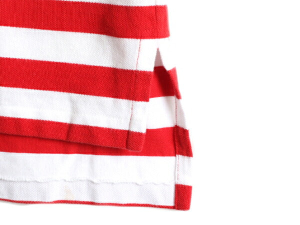 クッキークレスト 90s ■ ポロ ラルフローレン ボーダー 鹿の子 半袖 ポロシャツ メンズ M / 90年代 オールド POLO ワンポイント 2トーン