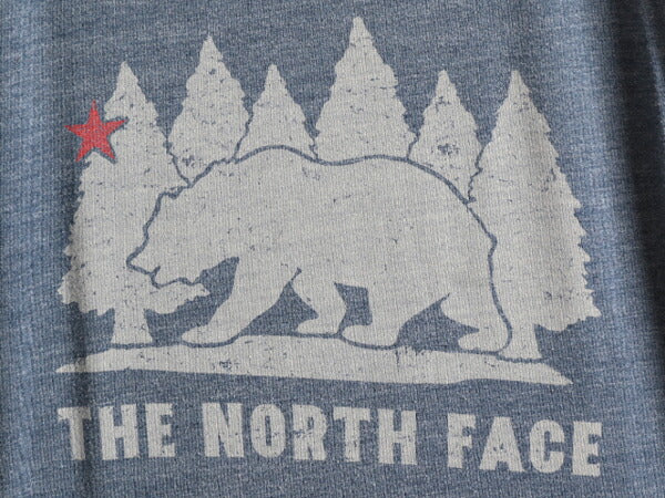 ■ ノースフェイス ベアー グラフィック イラスト プリント 半袖 Tシャツ メンズ M The North Face アウトドア アニマル アート 霜降り 紺