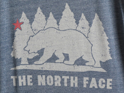■ ノースフェイス ベアー グラフィック イラスト プリント 半袖 Tシャツ メンズ M The North Face アウトドア アニマル アート 霜降り 紺