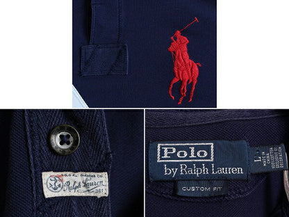 ビッグポニー ■ ポロ ラルフローレン 鹿の子 半袖 ポロシャツ メンズ L POLO 半袖シャツ ラガー シャツ タイプ ラグビー カスタムフィット