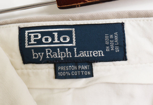 00s ポロ ラルフローレン チノ パンツ メンズ 32 32 / オールド PRESTON PANT コットン スラックス ノータック ストレート アーミー タイプ