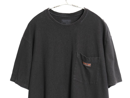 パタゴニア ポケット付き 半袖 Tシャツ メンズ L / 22年製 アウトドア ポケT ワンポイント ロゴ 麻 ヘンプ オーガニック コットン 無地 黒